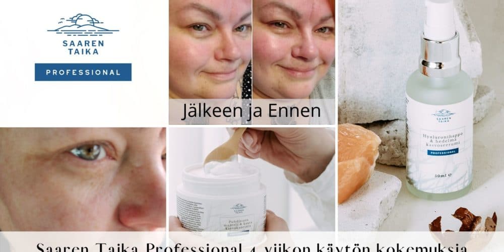 Saaren Taika Professional 4 viikon käytön kokemuksia hyaluronihappo aloe vera