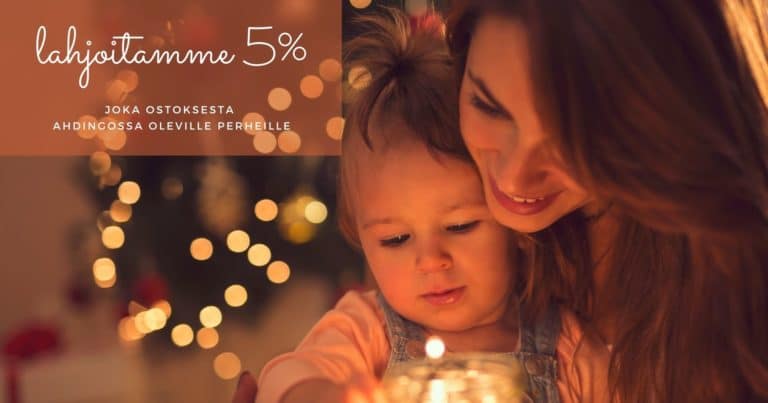 lahjoitamme 5% joka ostoksesta ahdingossa oleville perheille