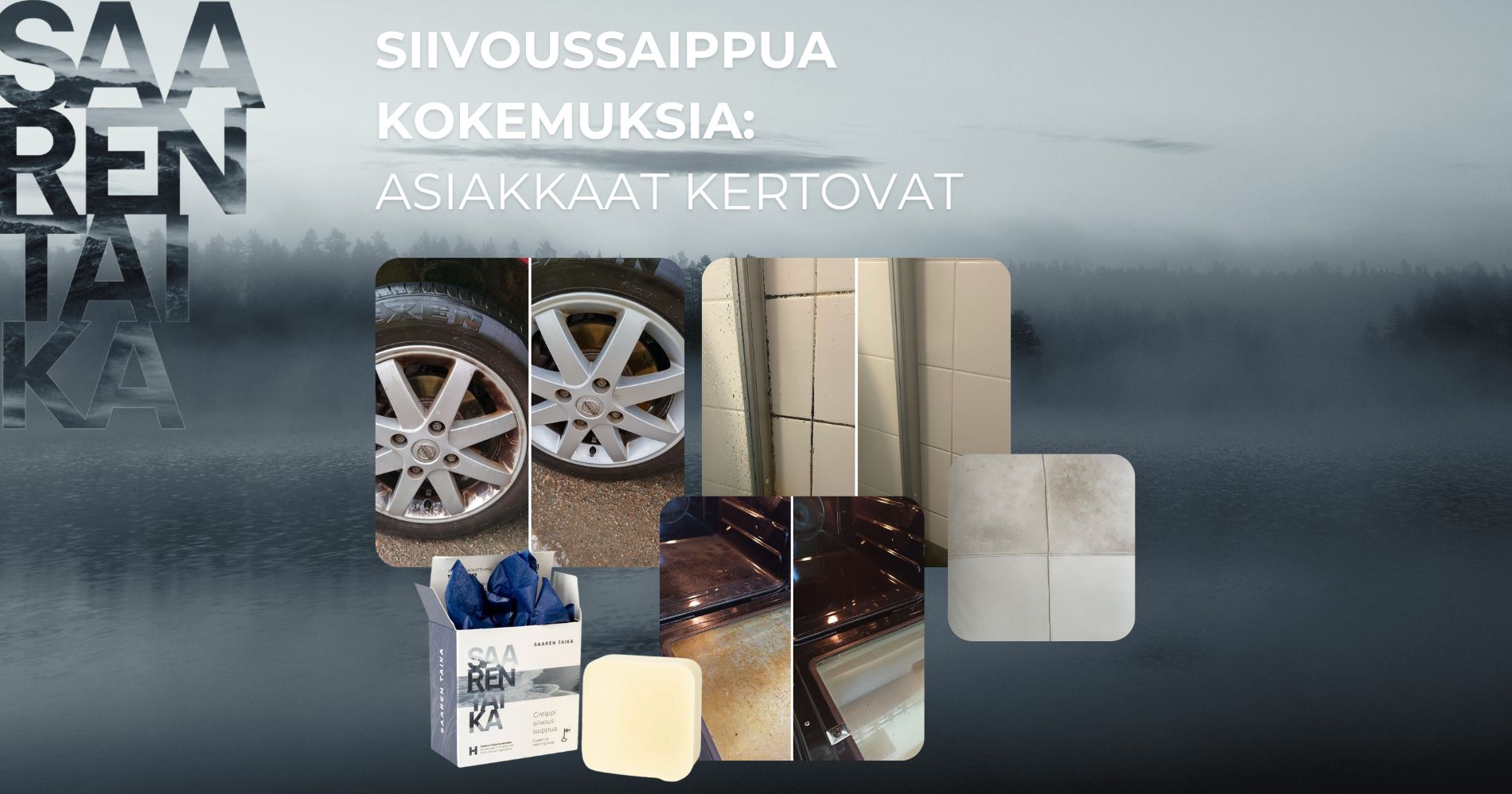 Saaren Taika siivoussaippua kokemuksia: asiakkaiden ennen ja jälkeen kuvia siivoussaippuan tehosta