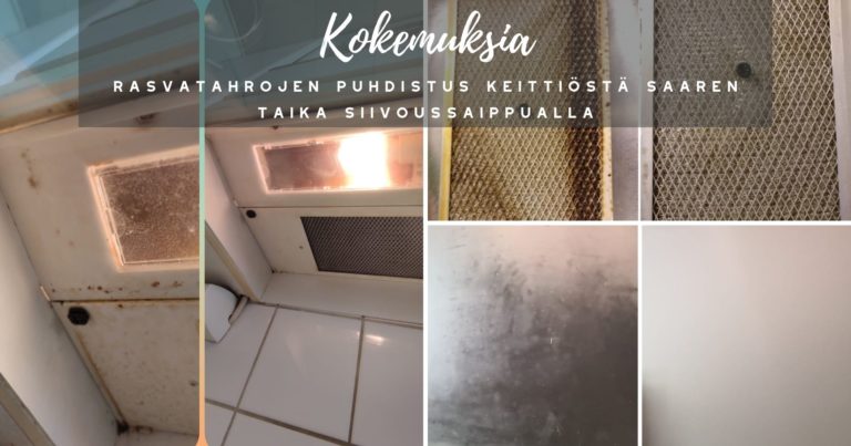 Kokemuksia - Rasvatahrojen puhdistus keittiöstä Saaren Taika siivoussaippualla