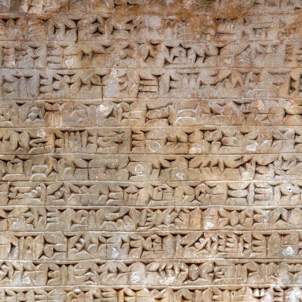 Babylonialaisten nuolenpääkirjoitusta kivessä