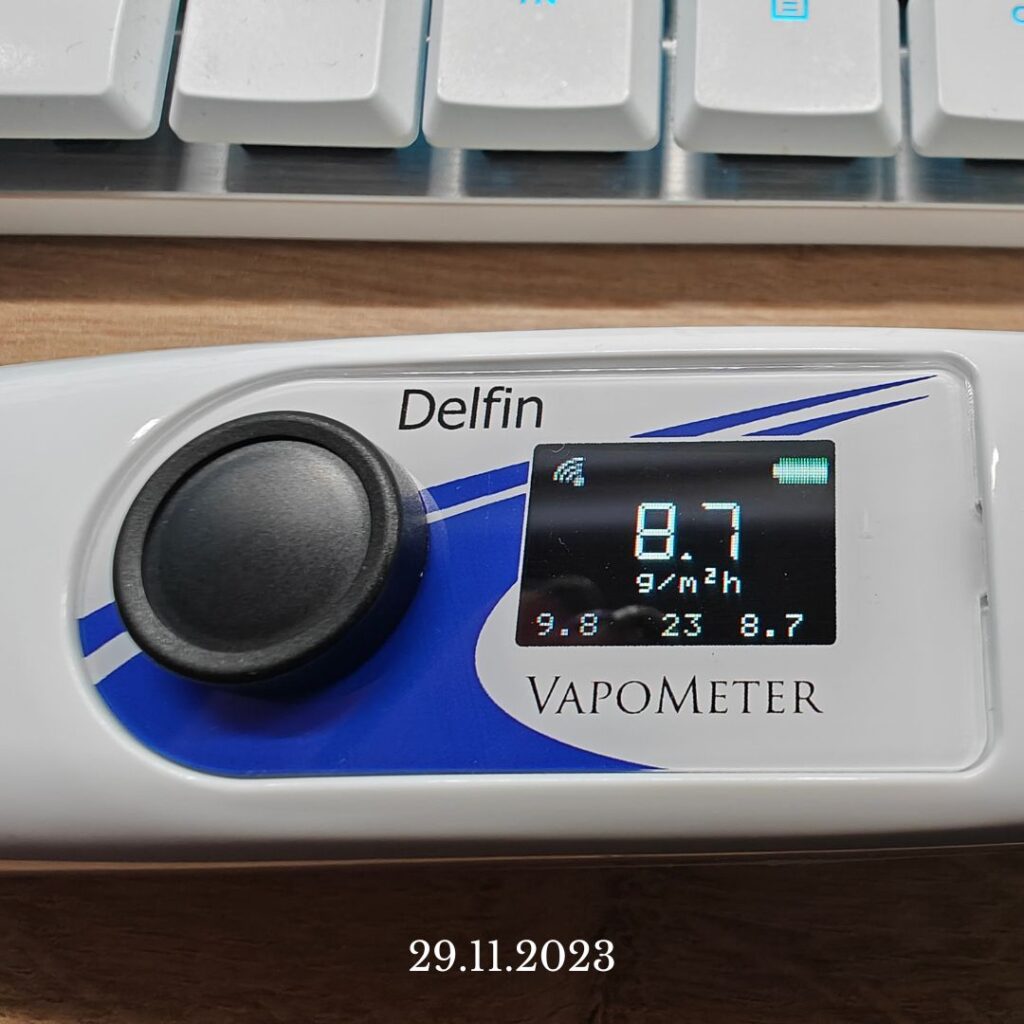 Transepidermal water loss (TEWL) mittaus, kun on käytetty Saaren Taika palasaippuaa kasvoilla 7 vuoden ajan, ihon suojamuuri on hyvässä kunnossa