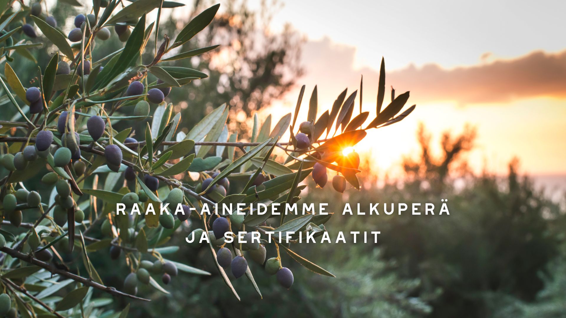 Raaka-aineidemme alkuperä ja sertifikaatit