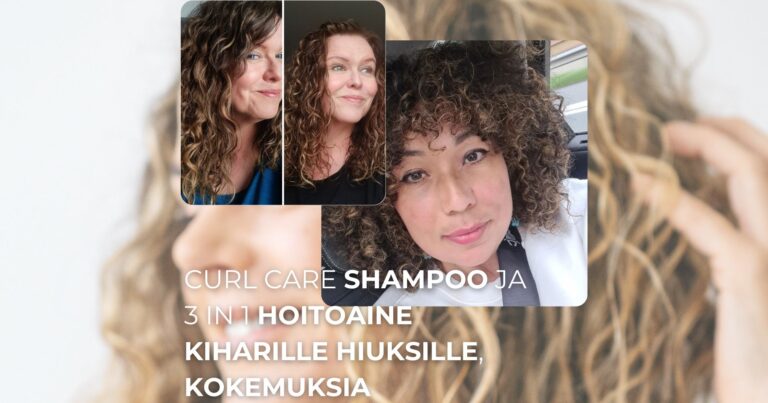 Curl Care shampoo ja 3 in 1 hoitoaine kiharille hiuksille, kokemuksia