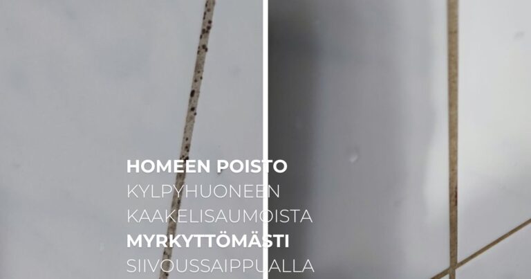 Homeen poisto kylpyhuoneen kaakelisaumoista myrkyttömästi siivoussaippualla