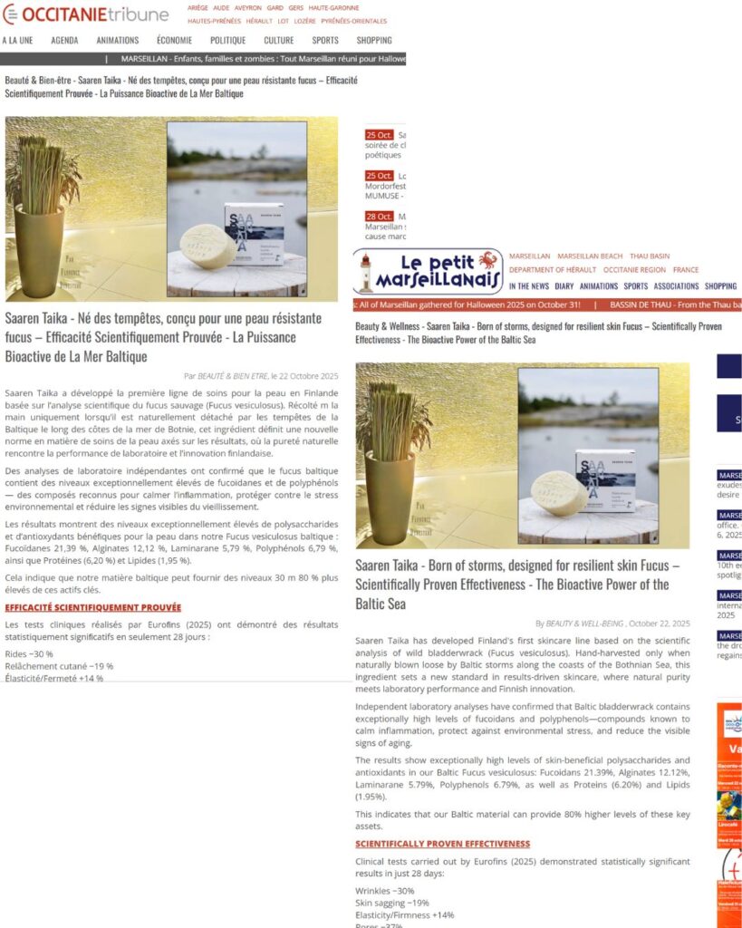 Beauty & Wellness - Saaren Taika - Born of storms, designed for resilient skin Fucus – Scientifically Proven Effectiveness - The Bioactive Power of the Baltic Sea