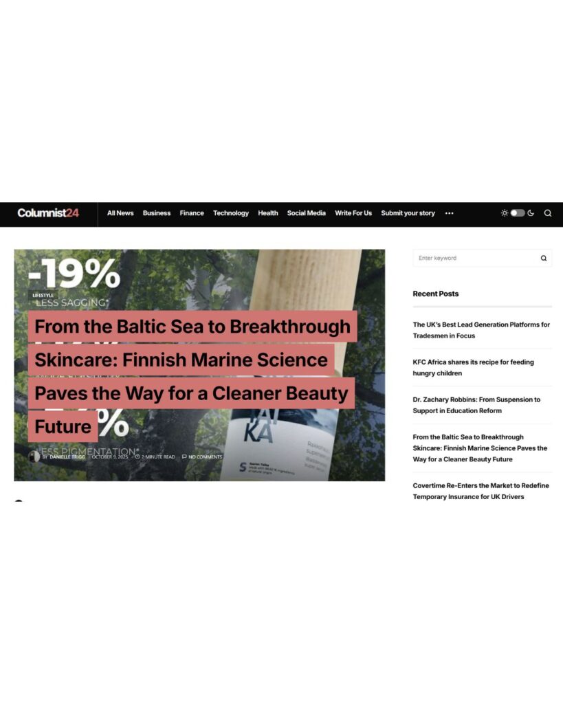 Brittiläinen uutis- ja analyysisivusto Columnist24 julkaisi 9. lokakuuta 2025 artikkelin Saaren Taian kehittämästä rakkohauru-aktiivista ja sen kliinisesti todetuista vaikutuksista