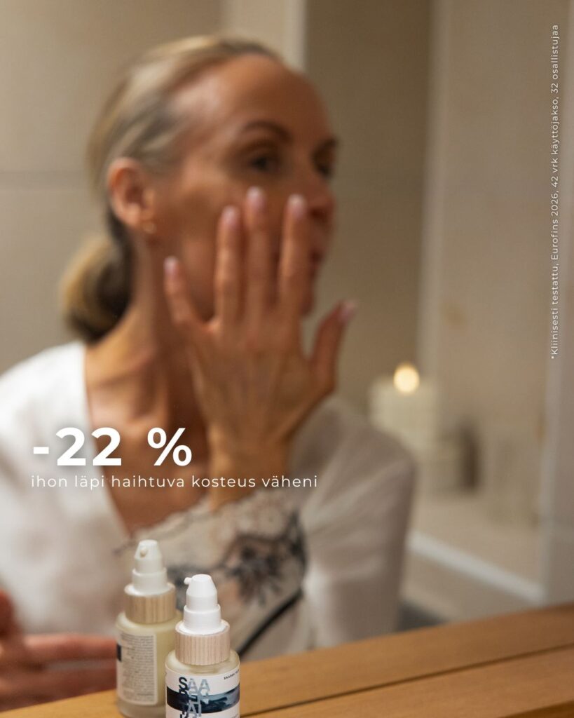 Punoitusta rauhoittavan seerumin kliininen testi couperosa- ja aknetyyppisellä ruusufinni-iholla, ihon läpi haihtuva kosteus väheni 22 %