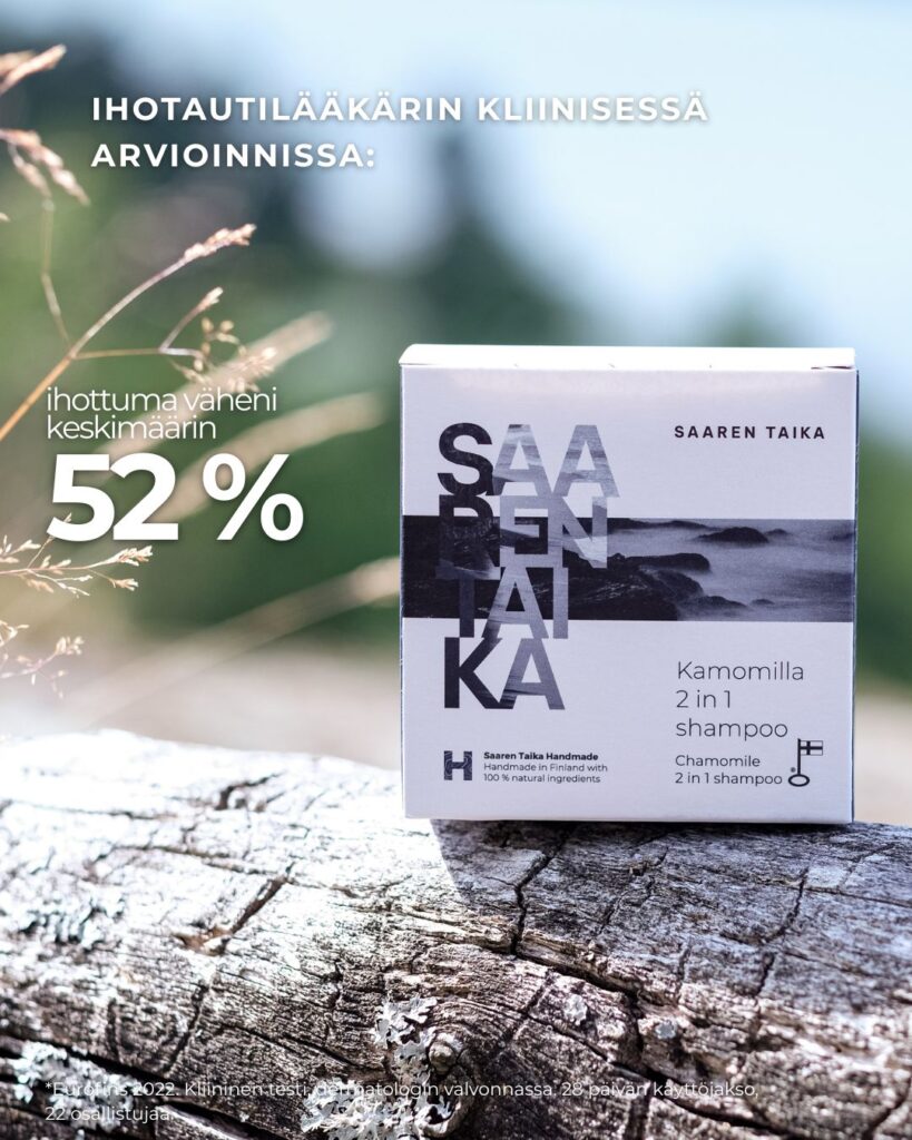 Saaren Taika shampoolla on Kliinisesti todistettu teho päänahan psoriaasin oireisiin