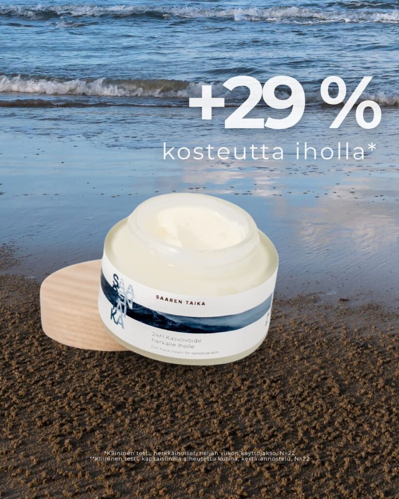 Lisää kosteutta iholle Saaren Taika 24H kasvovoiteella